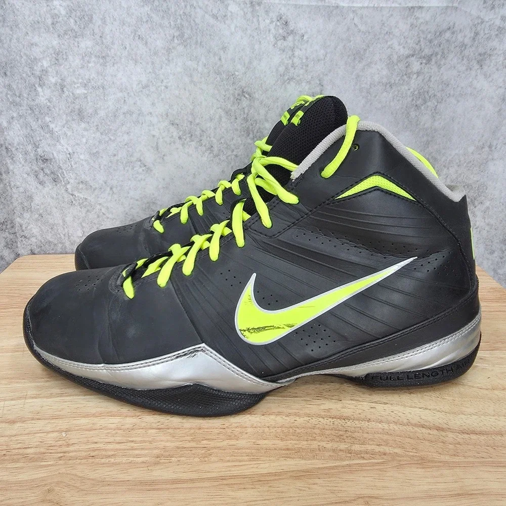 Nike Air Max Full Court 2 Black Volt Mens 12 High Top Basketball Shoes Sneakers